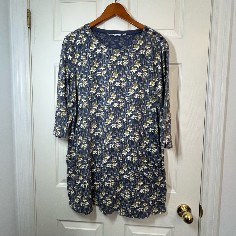 Seasalt Cornwall Floral Blue and Yellow Women's Tunic Size 10